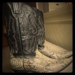 Vintage Leather and Snakeskin Cowboy Boots
